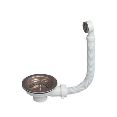 Клапан донний для кухонної мийки з нерж. решіткою та переливом WIRQUIN (9545680) 9545680 фото