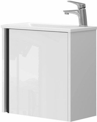 Тумба Leo-50 з умивальником Atria 50 біла, ручка чорна 82-42198 фото
